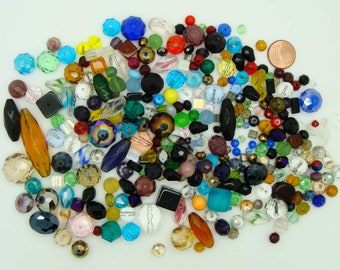 Perles mix 200 grammes verre simple mélange couleurs et tailles DIY création bijoux