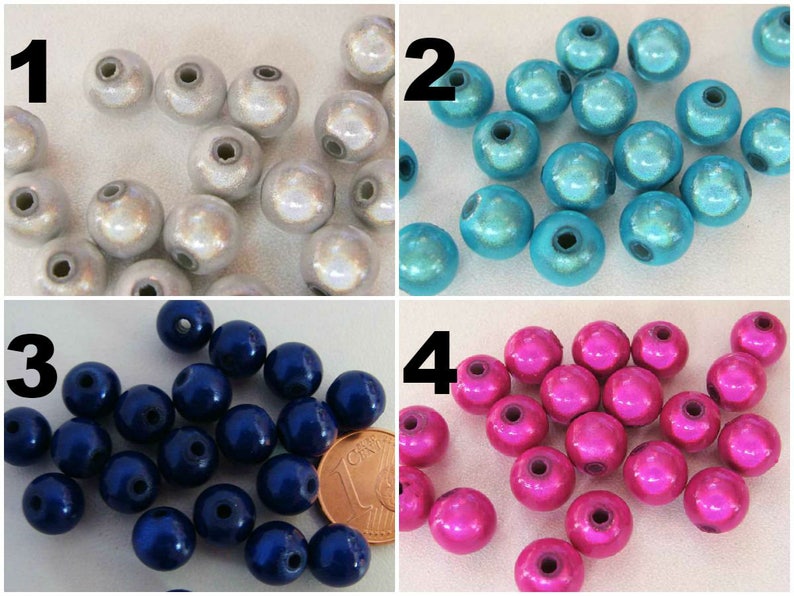 200 Perles En Acrylique Imitation Nacre Bleu - Diamètre 6 Mm - Idéal Pour La Création De Bijoux