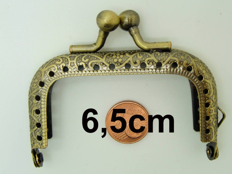 Fermoir Porte-monnaie 6,5cm à 15,5cm au choix Pochette métal bronze décoration branche fleurie modèle au choix 6,5cm