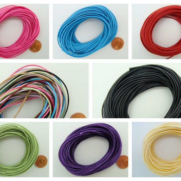 10 mètres Fil 1mm polyester ciré cordon couleur au choix ou mix lacet création bijoux