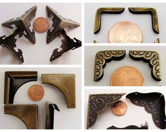 Angles Coins Bronze 14 à 44mm Cartonnage Scrapbooking Boites Home déco classeur Finitions