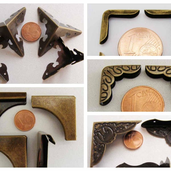 Angles Coins Bronze 14 à 44mm Cartonnage Scrapbooking Boites Home déco classeur Finitions