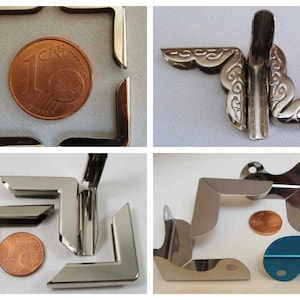 Angles Coins 15 à 36 mm métal argenté Cartonnage DIY Loisirs créatifs Boîte Classeur Scrapbooking déco