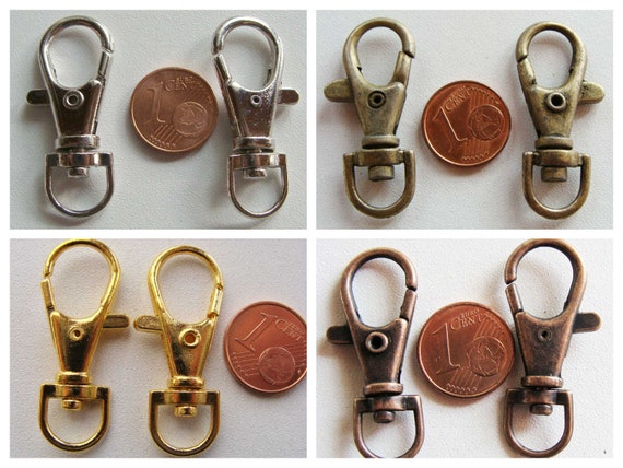 10 ANNEAUX BRISES PORTE-CLE simple ondulé métal DORE 25mm Loisirs créatifs