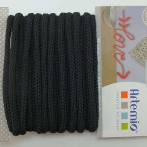 5 mètres Tricotin fil dia 5mm Artemio couleur au choix DIY loisirs créatifs Home déco fil tricoté Black