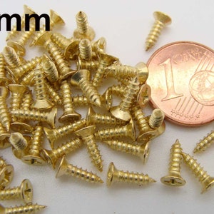 Mini-Vis petites 5 à 10mm pour cartonnage métal au choix vis bricolage quincaillerie Doré 8mm x50pcs