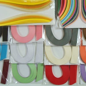 Quilling Bandes papier 5mm x 52cm paperolles 25 couleurs au choix DIY loisirs créatifs home deco