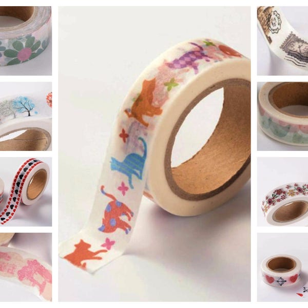Masking Tape 10 Mètres X 15 Mm - Motif Ours - Pour Scrapbooking Et DIY - Neuf