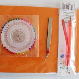 Quilling kit de départ avec gabarit outil aiguilles et bandes de papier paperolles mix couleurs image 2