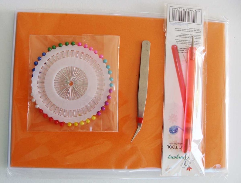 Quilling kit de départ avec gabarit outil aiguilles et bandes de papier paperolles mix couleurs image 2