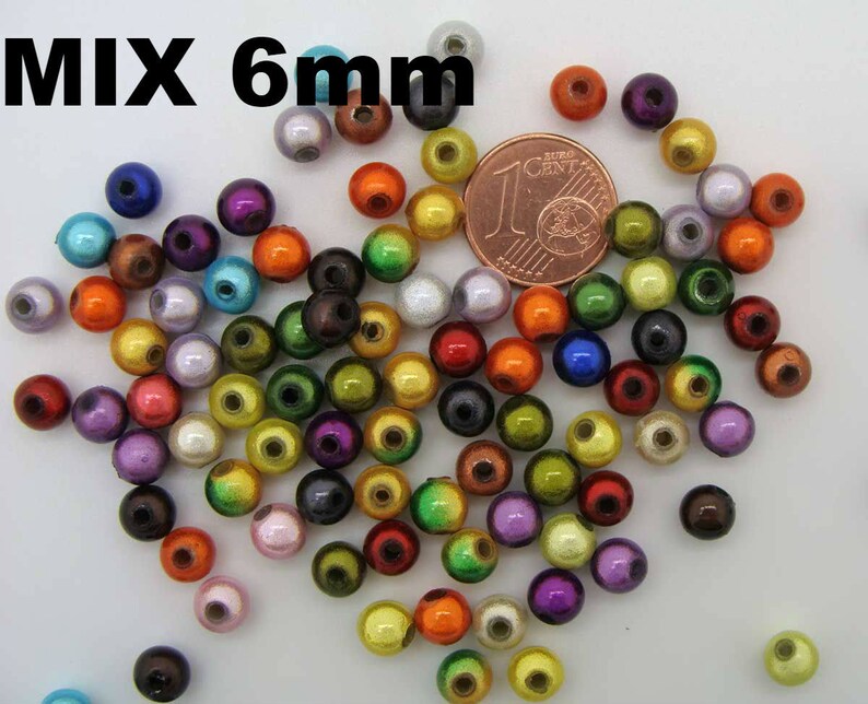 Perles Miracle magique acrylique ronde Nacrées Lot au choix DIY création bijoux Mix6mm x 100pcs