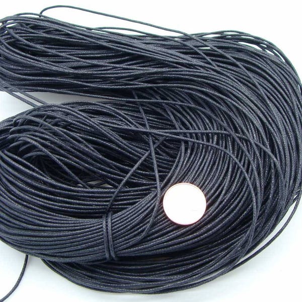 FIL coton ciré 1,2mm Noir par 75m environ cordon en écheveau DIY Loisirs créatifs Bijoux Noeuds