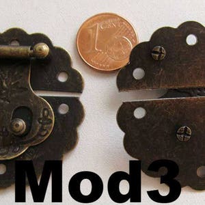 FERMOIR FERMETURE métal couleur bronze cartonnage accessoire menuiserie home déco aspect vintage Mod3 Rond 40mm