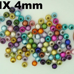 Perles Miracle magique acrylique ronde Nacrées Lot au choix DIY création bijoux Mix4mm x 100pcs