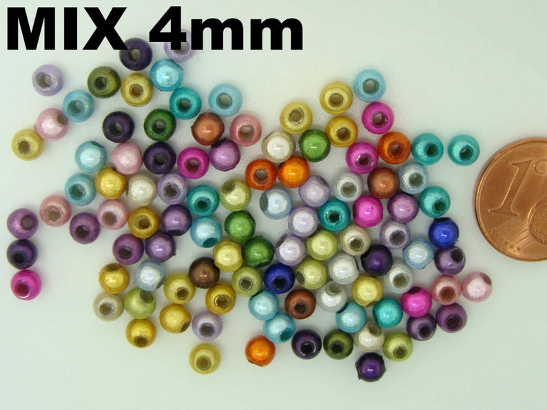 Perles Miracle magique acrylique ronde Nacrées Lot au choix DIY création bijoux Mix4mm x 100pcs