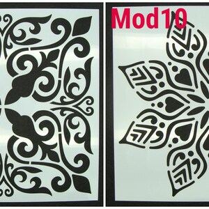 Pochoir motifs floraux et divers modèle au choix planche carré 15x15cm style carreau de ciment image 6
