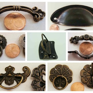 Poignée accessoire menuiserie métal couleur bronze Cartonnage tiroir rangement Home déco vintage