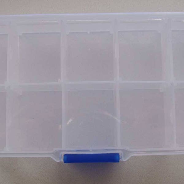 1 Casier plastique transparent 10 cases Rangement Boîtes séparations amovibles Loisirs créatifs perles mercerie