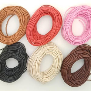 Fil coton ciré 1,5mm cordon 10 mètres couleur au choix DIY bijoux loisirs créatifs noeuds macramé mercerie