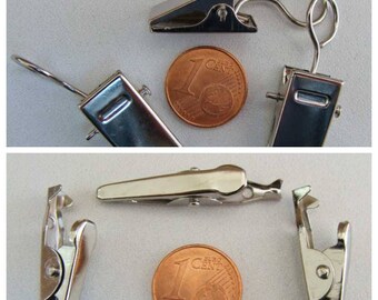 Pinces CROCODILE clips 35x7mm ou 35x10mm métal argenté Loisirs créatifs home déco porte-photo
