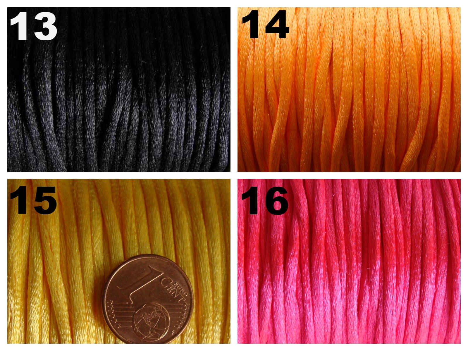 Fil Nylon Satiné Queue De Rat – 18 Mètres – 15 Couleurs Au Choix Pour Créations DIY