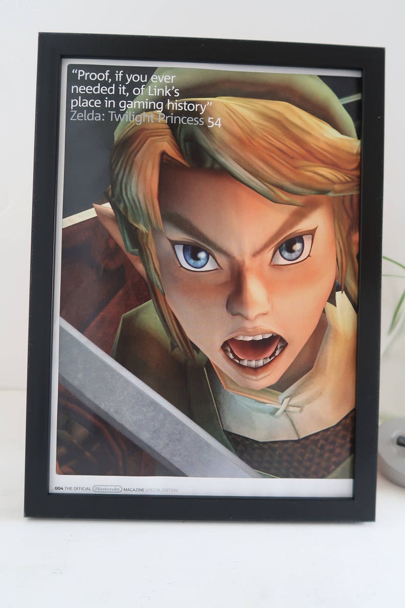 Zelda Link Framed Review Poster Nintendo Retro Frame Print Etsy