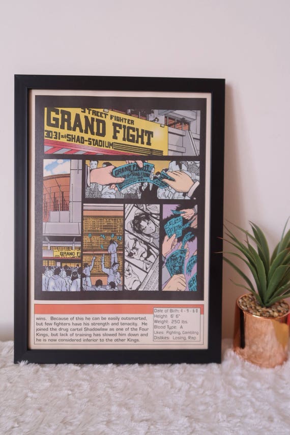 Retro Frame Street Fighter Poster Framed Vintage Comic Frame Etsy