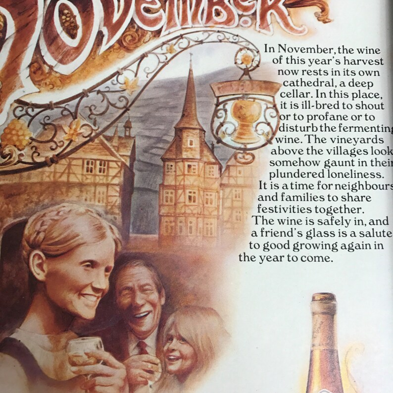 Goldener Oktober Wine Advertisement Original Vintage 1974 Framed A4 Brewinalia.