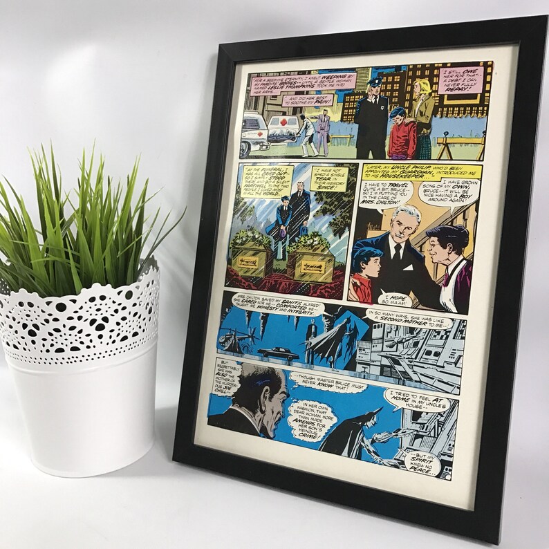 Man Cave Comic Retro Vintage Batman Frame 1980/'s Magazine Art Wall Decor Gaming Bedroom Grooms Gift For Him Gamer Son Dad Husband Joker