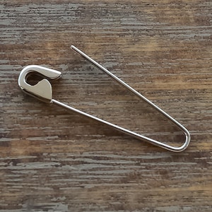 1.25 Inches Sterling Silver safety pin earring jewelry punk earring safety pin movement solidarity dangle earring handmade gift hoop earring