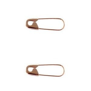 Pendientes de pasador de seguridad de ley chapados en oro rosa de 3/4 de pulgada, pendientes de cartílago de pasador de seguridad de plata de ley, pendientes unisex punk de pasador de seguridad