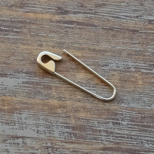 1 Inch Sterling Safety Pin Hoop Earring Sterling Silver Safety Pin Earring Safety Pin Earring Silver Safety Pin Earring