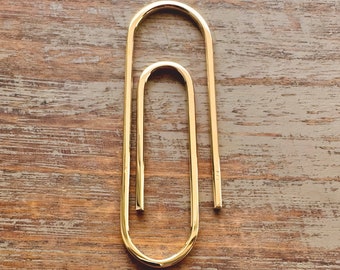 Gouden Paperclip grote geldclip cadeau voor hem 2,5 inch 9K 14K