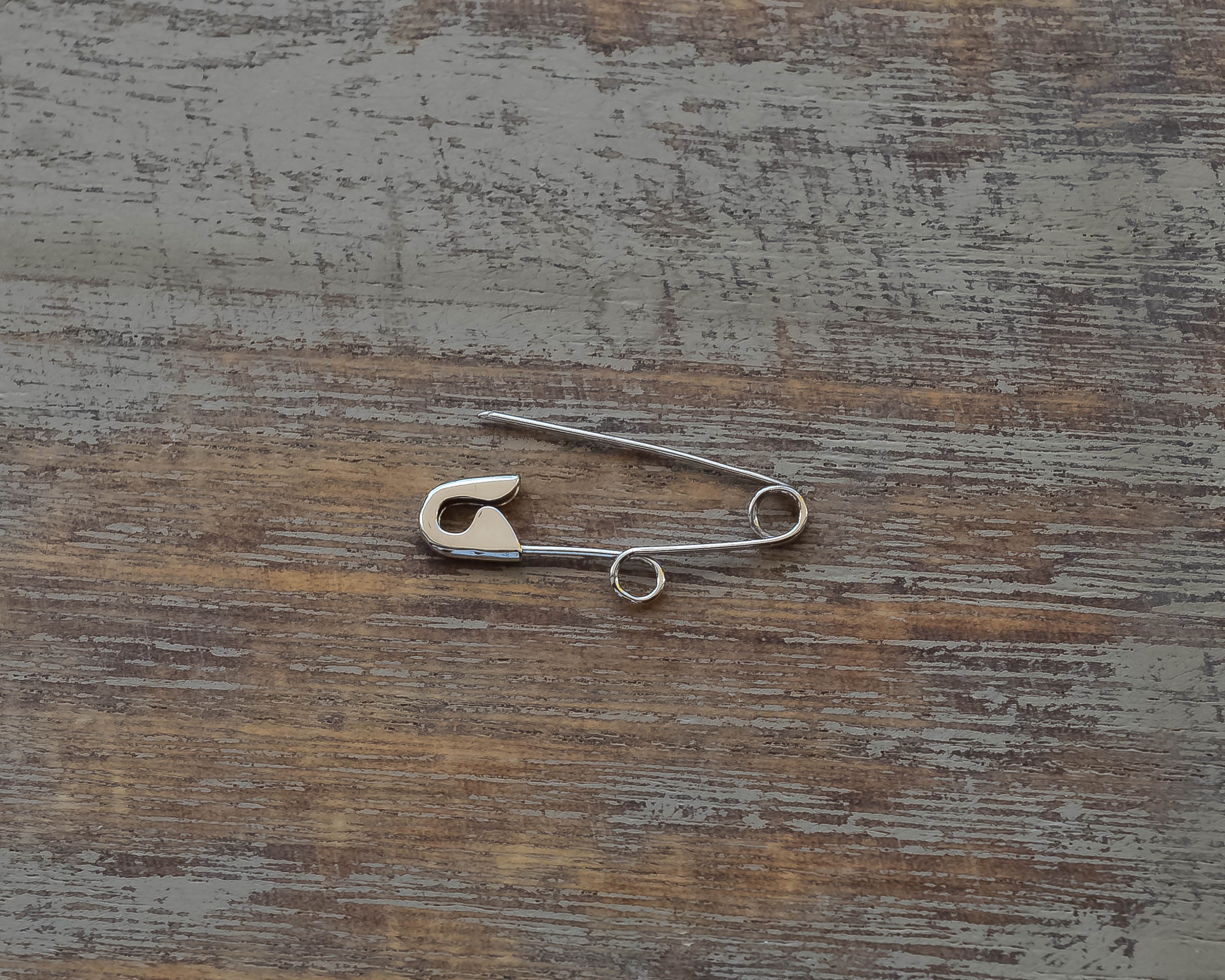 LOUIS VUITTON Charm Safety Pin Brooch Silver 107090