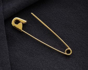Gold Safety Pin Brooch: Elegant  Minimalist Modern Statement Jewelry (1.25")