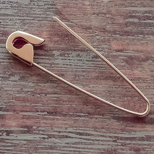 1.25 Inches Rose gold plated sterling silver safety pin earring jewelry punk earring solidarity dangle earring handmade gift hoop earring