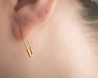 Boucles d'oreilles dorées à épingles à nourrice 2,5 cm
