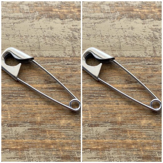 2'' Sterling Silver Big Safety Pins Jewelry Large 925 Etsy
