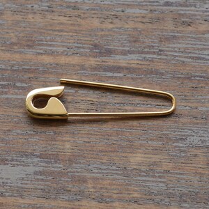 Gold Safety Pin Hoop Earring 1''