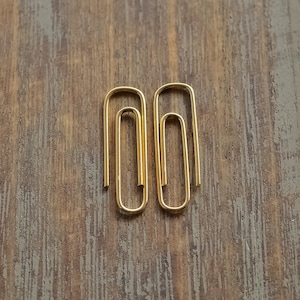 14K Gold PaperClip Earrings 1&#39;&#39;