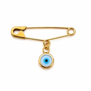 Spilla Occhio Di Allah In Cristallo E Acciaio Inox, Con Portafortuna Turco Nazar, Spilla Da Bavero 7,2 Cm, Per Vestiti E Borse - 2
