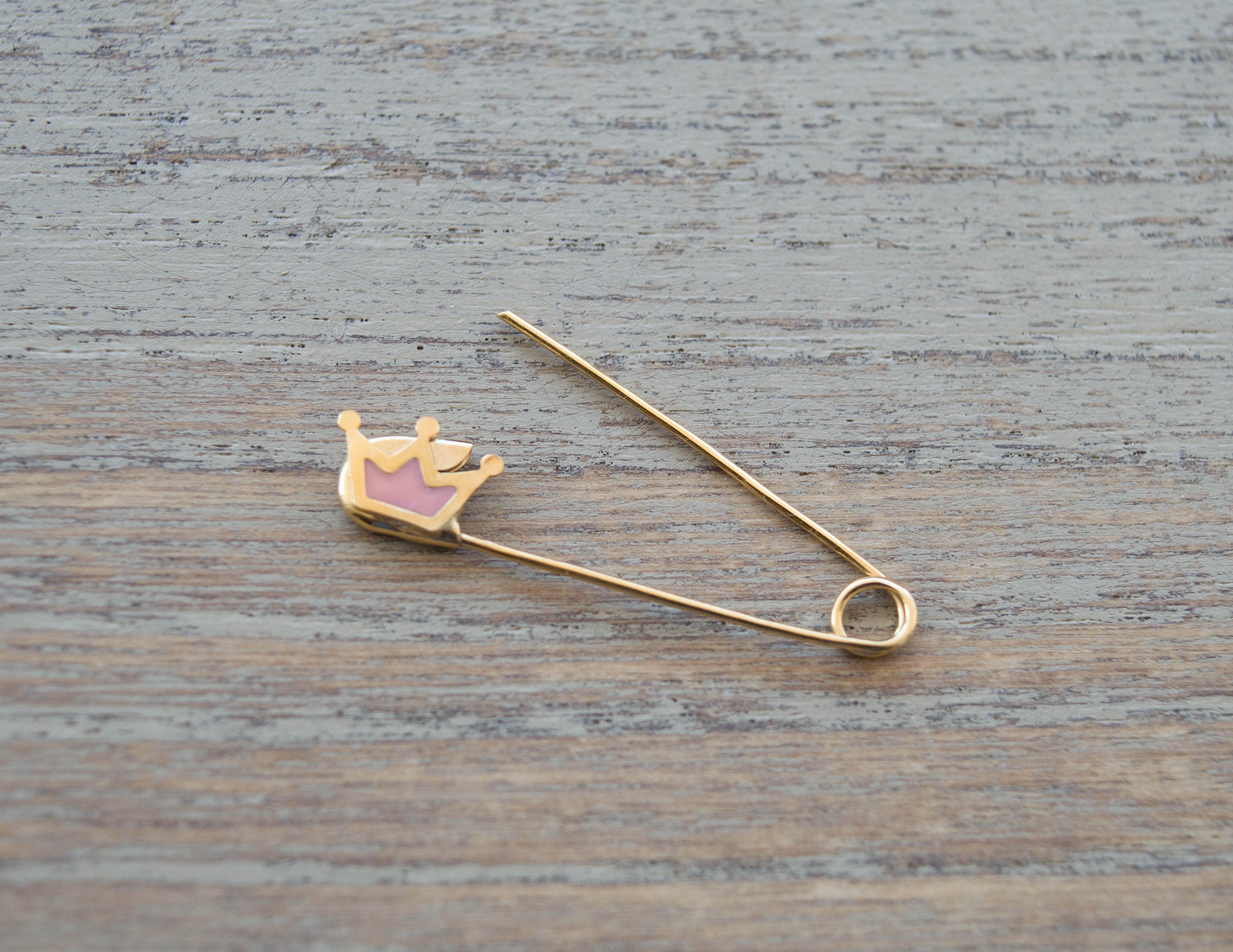 Gold Baby Safety Pin Charm Brooch Safety Pin Jewelry Baby Etsy