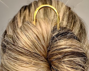 Épingle à chignon dorée pour cheveux : moderne, minimaliste, élégant, bijoux de cheveux de luxe 3,5 pouces
