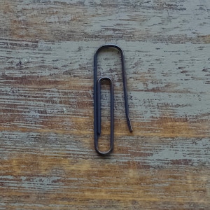 Sterling Silver Paper Clip Black Oxidised Earring 1”