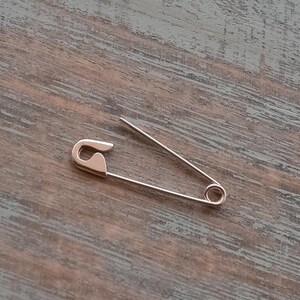 1 Inch Sterling Safety Pin Hoop Earring Sterling Silver Safety Pin Earring Safety Pin Earring Silver Safety Pin Earring image 4