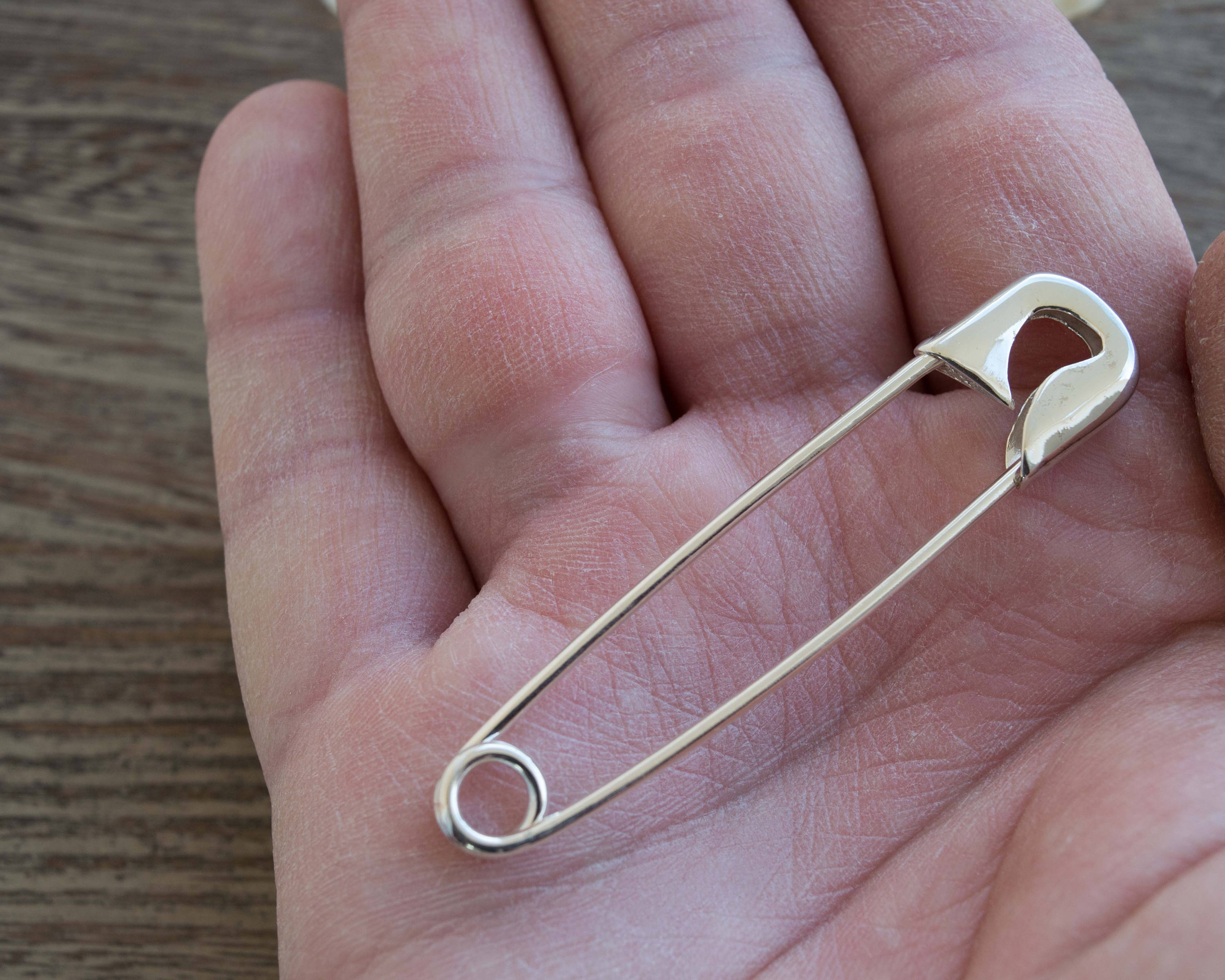 2.5 Inches Sterling Silver Big Safety Pin Large Kilt Safety Etsy UK