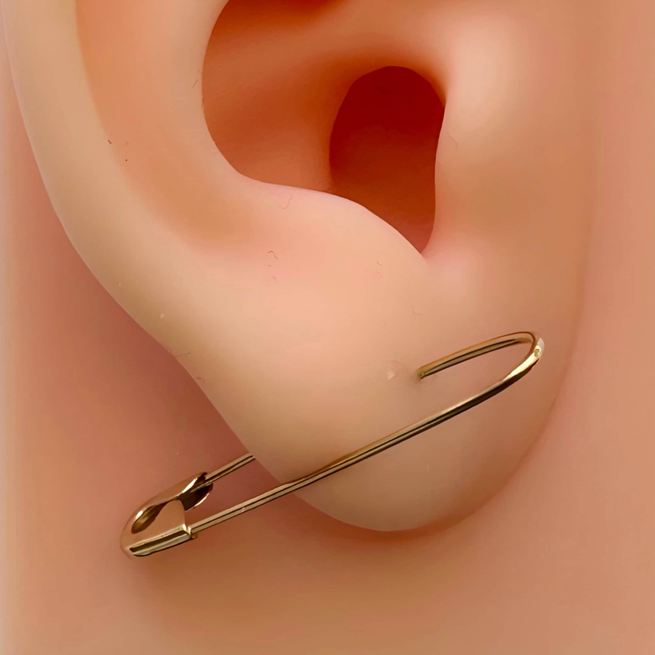 Clyhon Orecchini A Cerchio Con Spilla Da Balia – Minimalisti, Placcati Oro 14K, Ipoallergenici, Regalo Donna