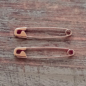 1,25 Zoll Rose Gold vergoldet Sterling Silber Sicherheitsnadel Ohrringe Schmuck Punk Ohrringe solidarität handgemacht Geschenk Creolen