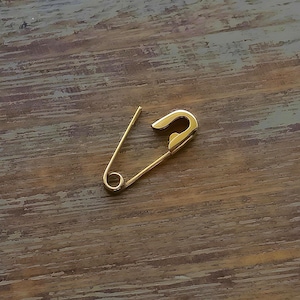 5/8 Inches Gold Safety Pin Mini Punk Tiny Earring | 9K 14K 18K