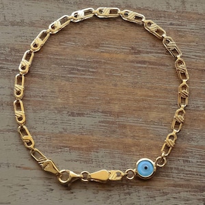 Silver Evil Eye Baby Bracelet Gold Plated Baby Protection Jewelry, Newborn Gift, Christening Bracelet, Infant Bracelet, Baby Shower Gift